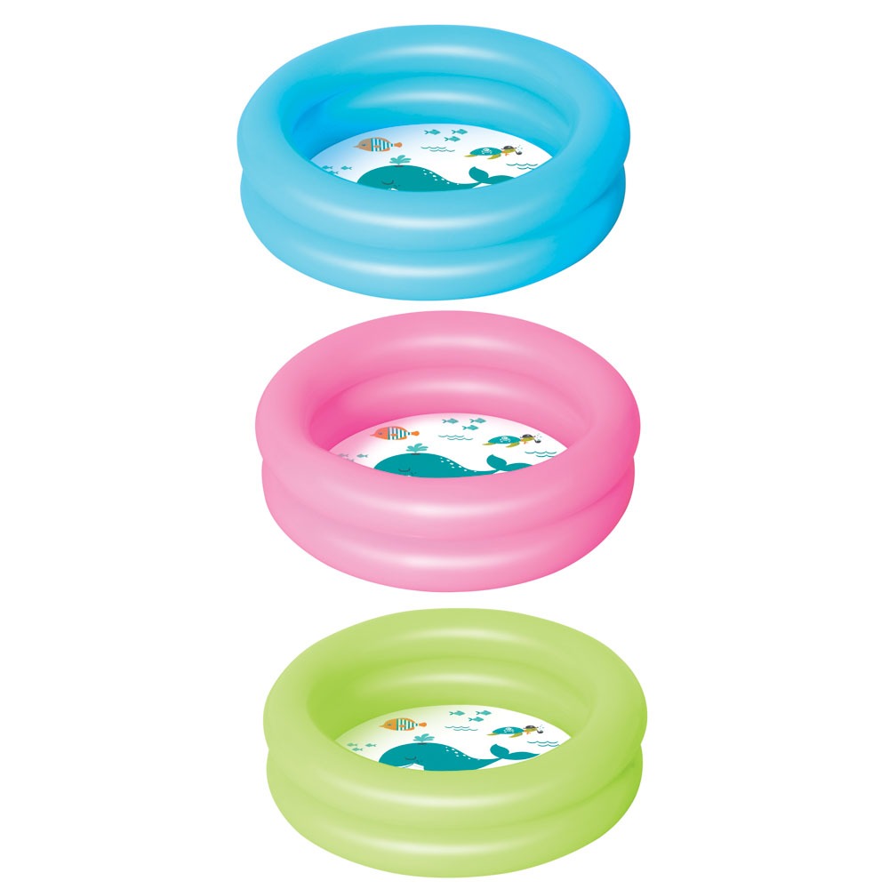 Banheira Inflável Infantil 28 L Cores Variadas Azul/Rosa//Verde - Mor