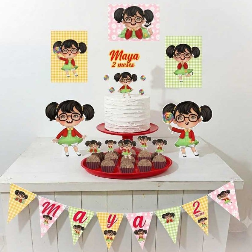 Kit Festa Chiquinha Personalizado Só Um Bolinho Festa em Casa Aniversário Infantil adulto Mesversário lembrancinha