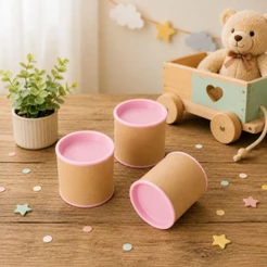 kit 30 Mini Tubo Lata 7x6 Tampa Rosa BB Lembrancinhas, aniversário, chá de bebê.