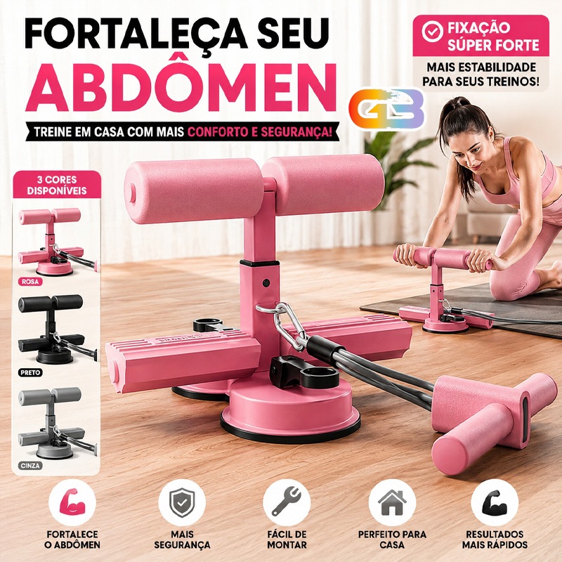 Portátil Abdominais Ventosas Fortes 3 Ajustes  Protege Barriga Joelhos Casa/Academia Resistente JFQ
