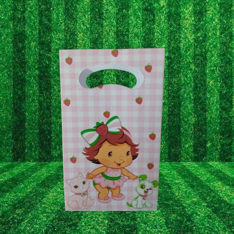 2 Sacolinhas pequenas moranguinho - Sacolinhas Personalizadas  - Sacolinhas surpresa - Lembrancinha- ideal para doces