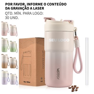 WATERSY Copo de Café Térmico Personalizado - Perfeito para Escritório, Viagem e Uso Diário