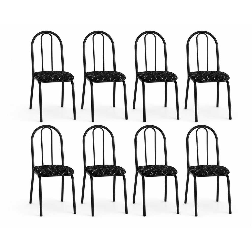 Kit 8 Cadeiras de Jantar Para Cozinha Sala Área Gourmet Buffet Tubolar Reforçada