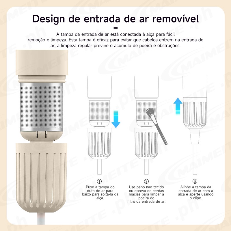 MAIMEITE Secador de Cabelo Íônico Profissional 800W Alta Potência Secagem Ultra Rápida Anti Frizz · foto 2