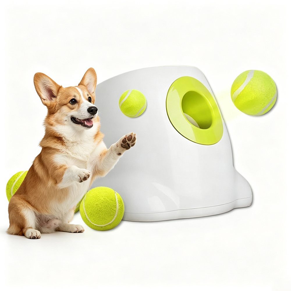 Newpet Lançador Automático Recarregável De Bola De Tênis Para Cães-Brinquedo De Treinamento Animais De Estimação