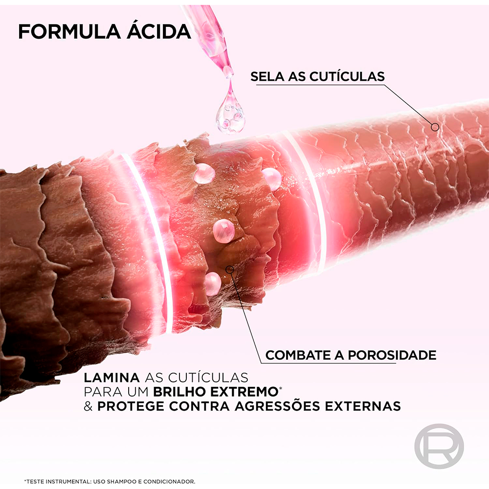 Condicionador Gloss, Contra Porosidade e Sela Cutículas, com Ácido Glicólico, Glycolic Gloss L'Oréal Paris Elseve, 400ml · foto 2