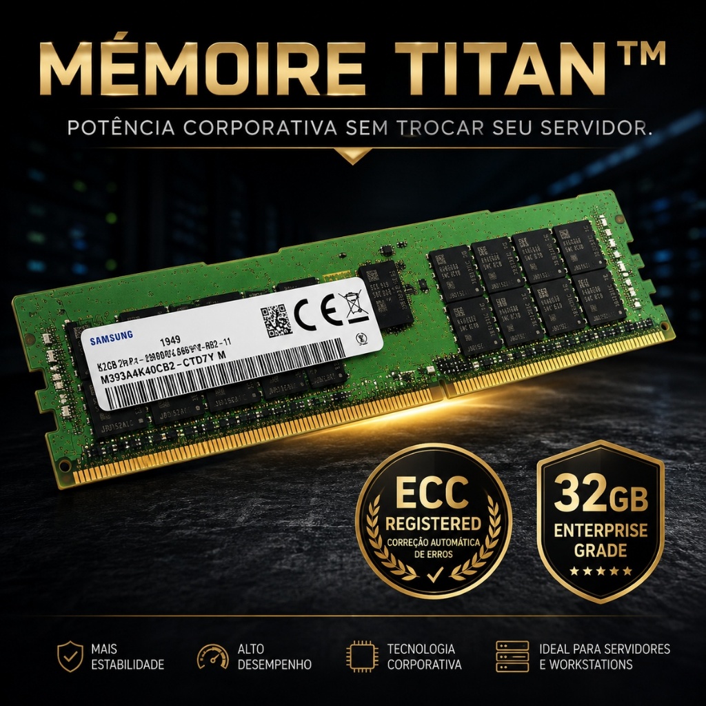 Memória PC Samsung RAM 32GB DDR4 Servidor Desktop Notebook 2666 MHz