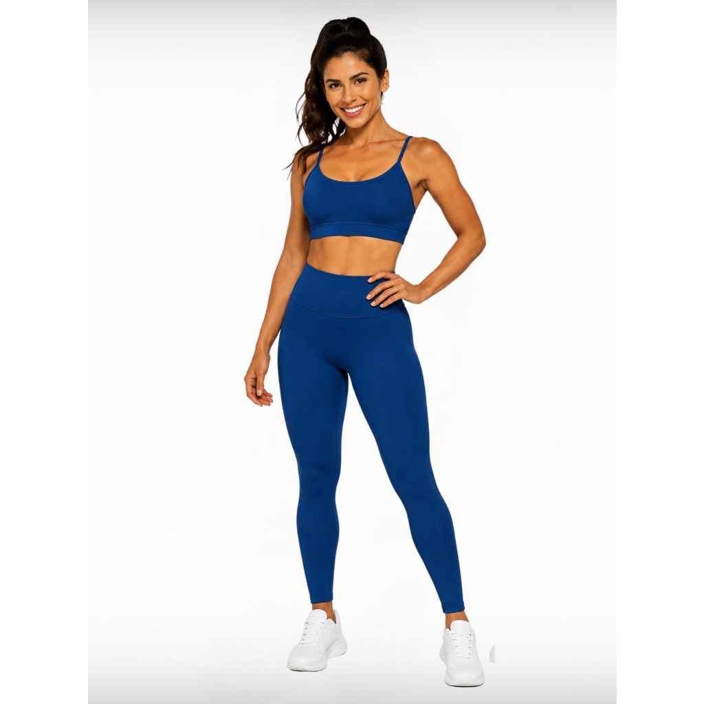 Conjunto Fitness Calça Legging e Top Element Suplex Zero Transparência Academia Feminina