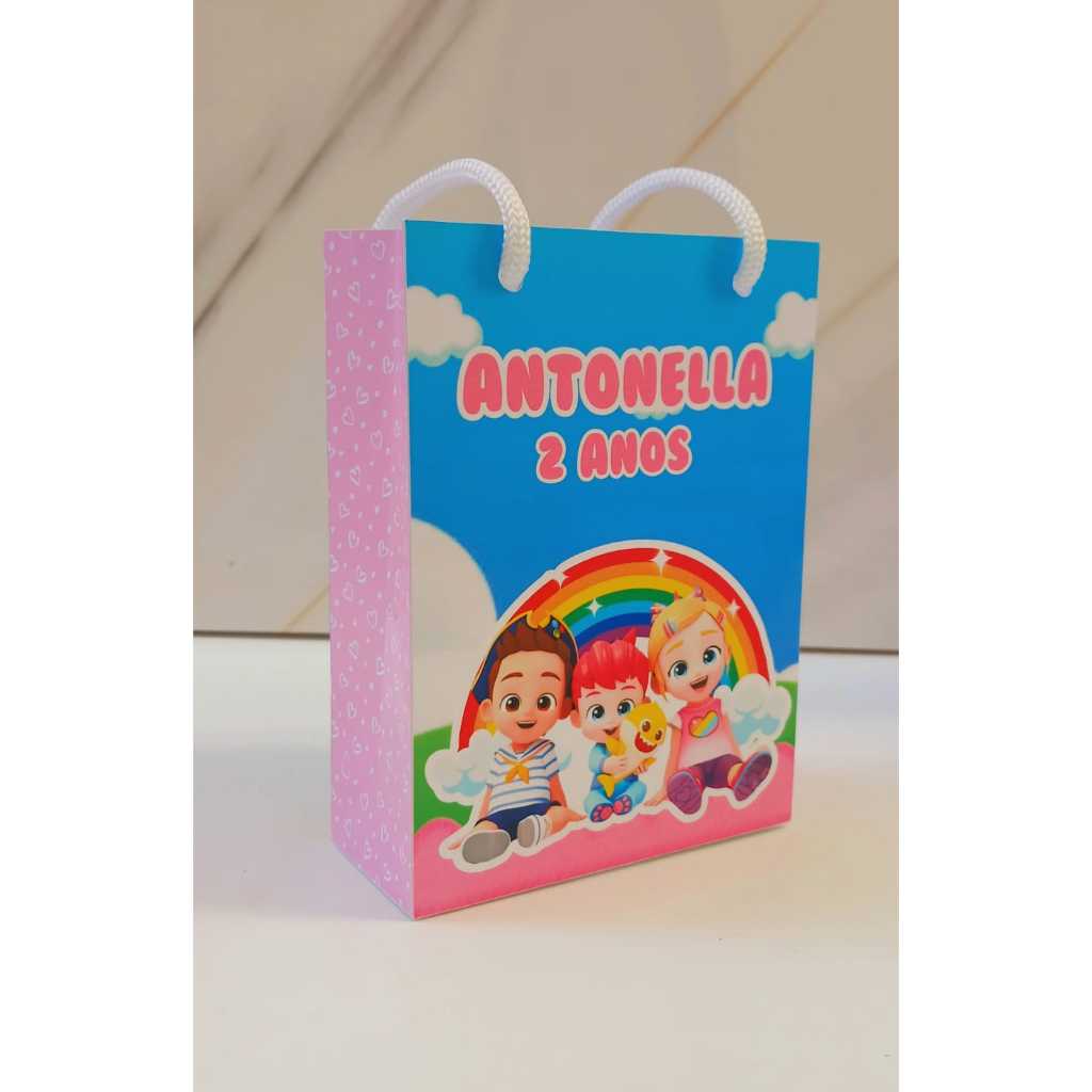 ENVIO RÁPIDO Sacolinhas Lembrancinhas Personalizadas Festa Infantil Aniversário Mimos Bebefinn Menina Rosa