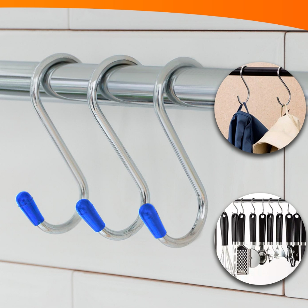 10 Unidades Ganchos Multiuso Em Formato S 2/4/6/8/ Organizador Banheiro Cozinha Quarto De Tudo Store