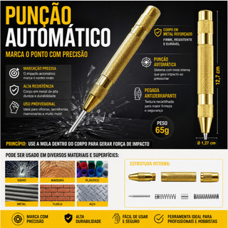 Punção Automático  Para Marcar Furo Em Ferro E Metal