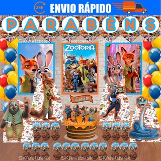Kit festas Zootopia, Animais Só um Bolinho decoração de festa, festa em casa, aniversário, Mêsversário