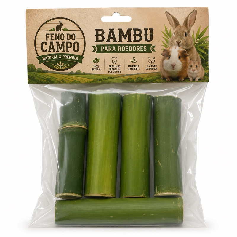 Bambu Natural Para Roedores Feno do Campo Kit com 5 Unidades Mordedor para Coelhos Hamsters e Porquinho