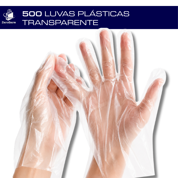 Kit 500 Uni. Luva Plástica Descartável Transparente | Uso Cotidiano - Tamanho Único P ao G