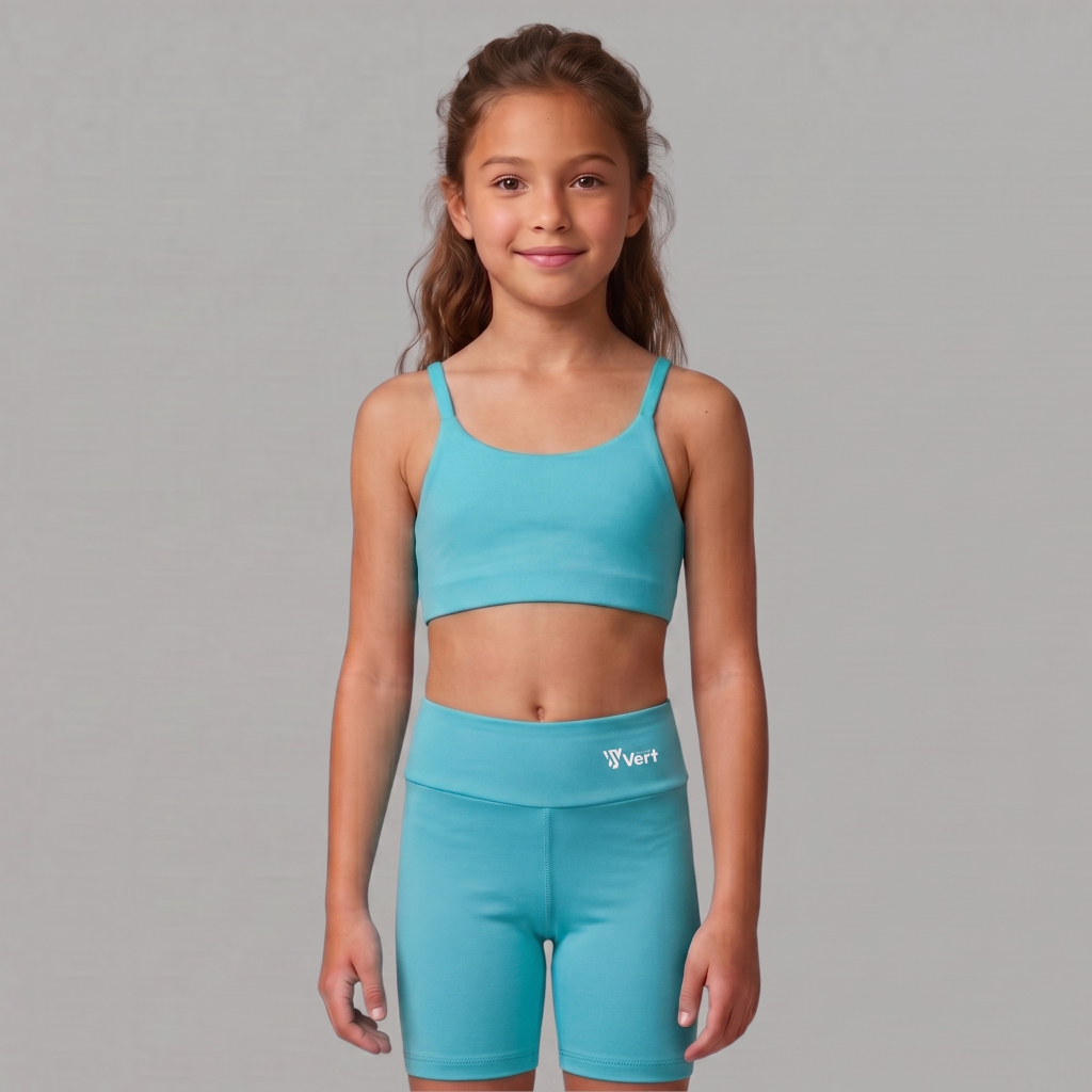 Roupa de Treino Feminino Conjunto Infantil Academia Top E Short Ginastica Menina Escolar Confortável