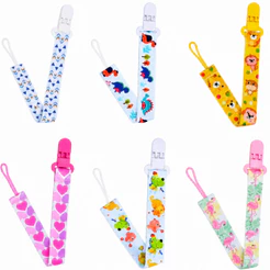 Prendedor De Chupeta Para Bebê Com Clip Menino Menina Cordão Antiqueda Estampas Divertidas Castela