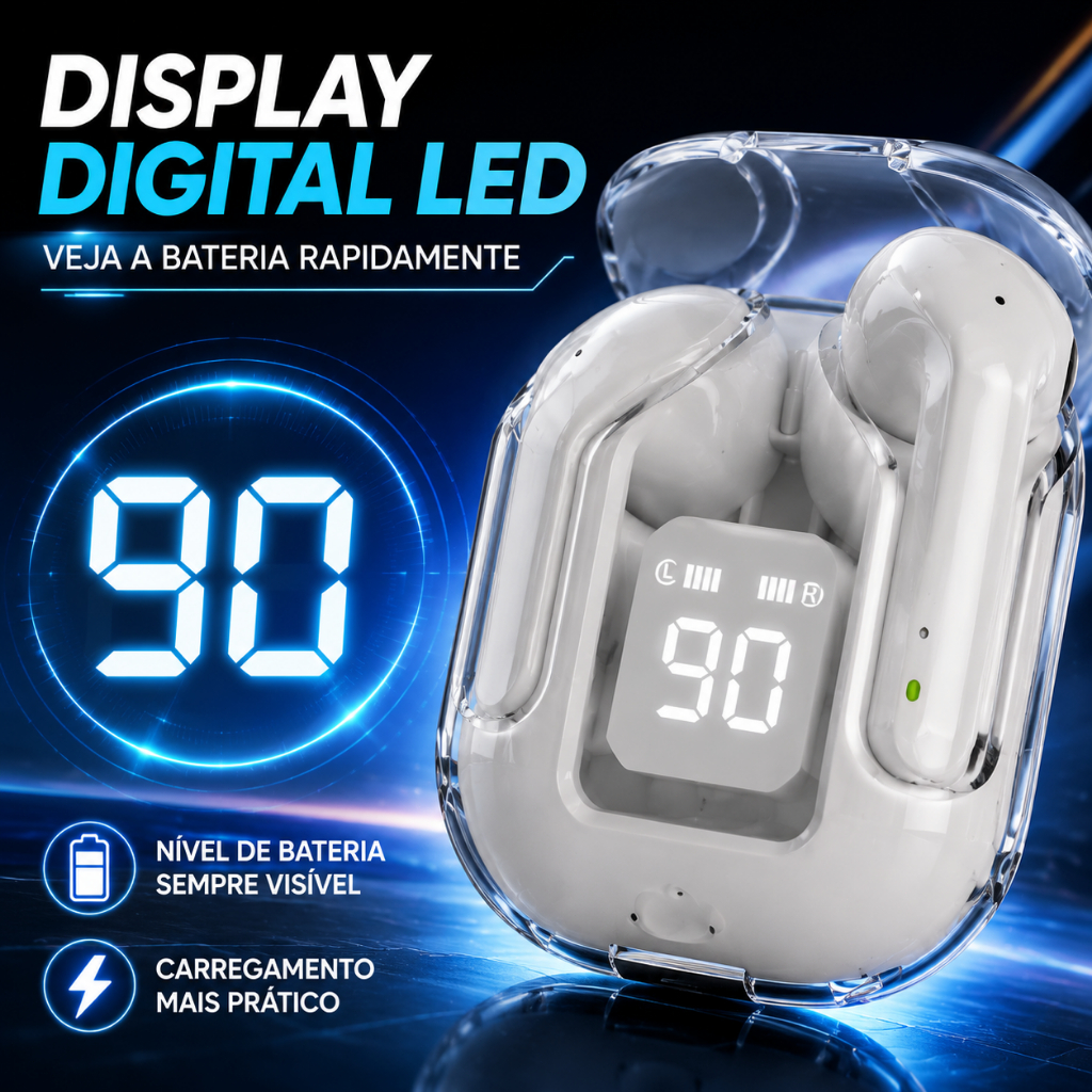 NOVO A31 Fone De Ouvido Ruído Cancelando Earbuds Bluetooth Sem Fio HiFi Stereo Com Carregamento De Visor Digital — imagem 2 de 2