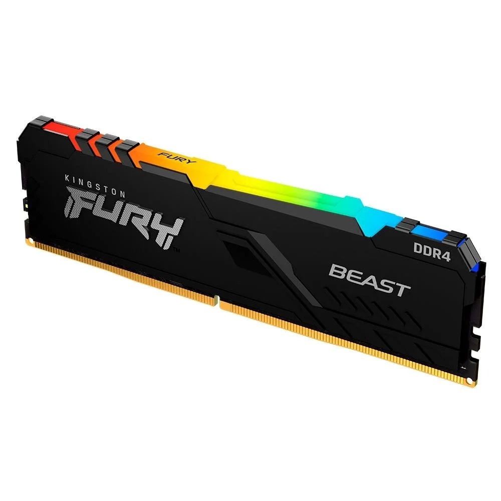 Memória Ram DDR4 8GB RGB 3200Mhz Kingston Fury Beast Black - KF432C16BB2A/8