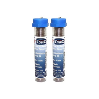 Kit 2 Tubos Solda Estanho 1mm Azul 63x37 Cobix Com Fluxo