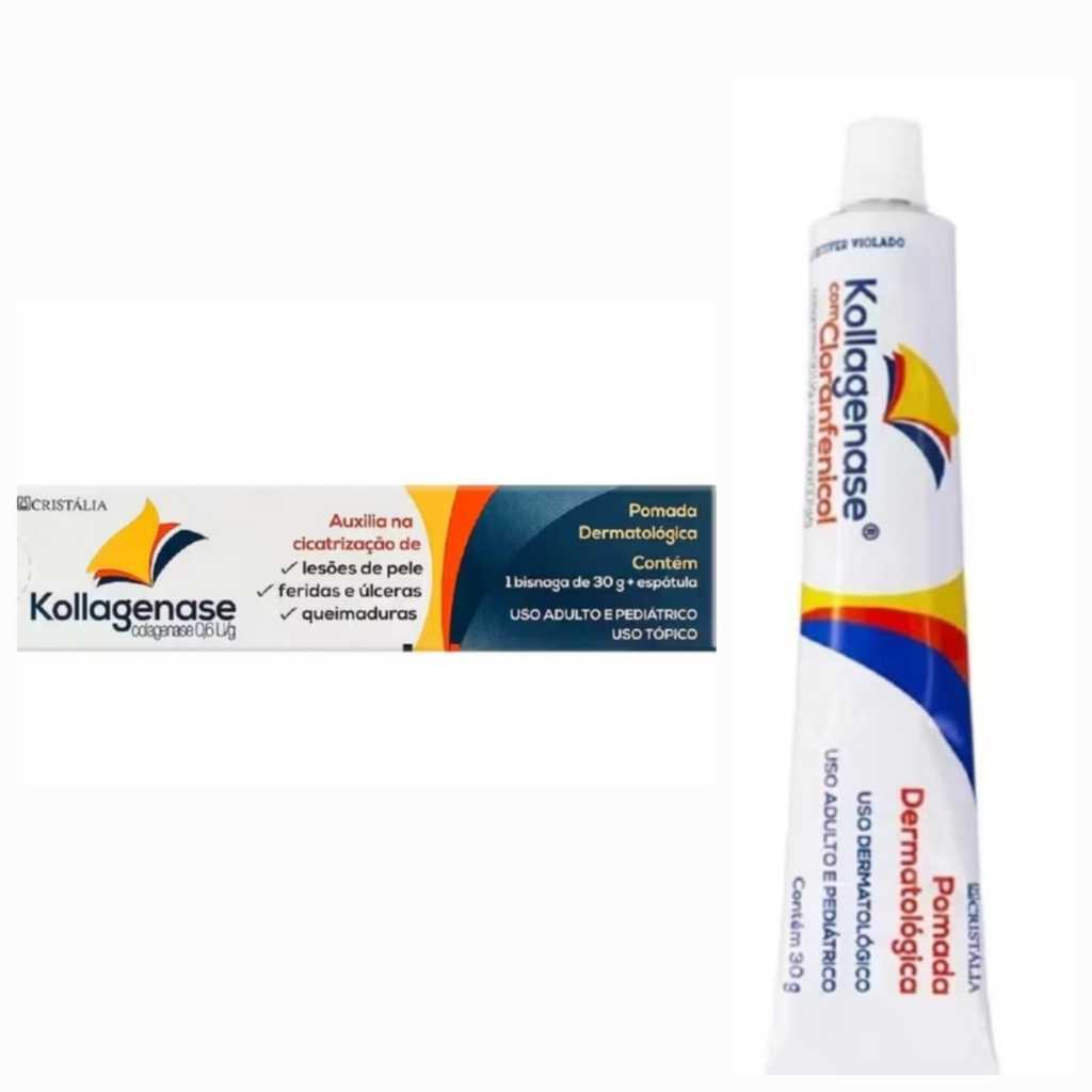 Pomada Kollagenase Colagenase 0,6U/g + Cloranfenicol 0,01g (Bisnaga 30g)  iruxolll