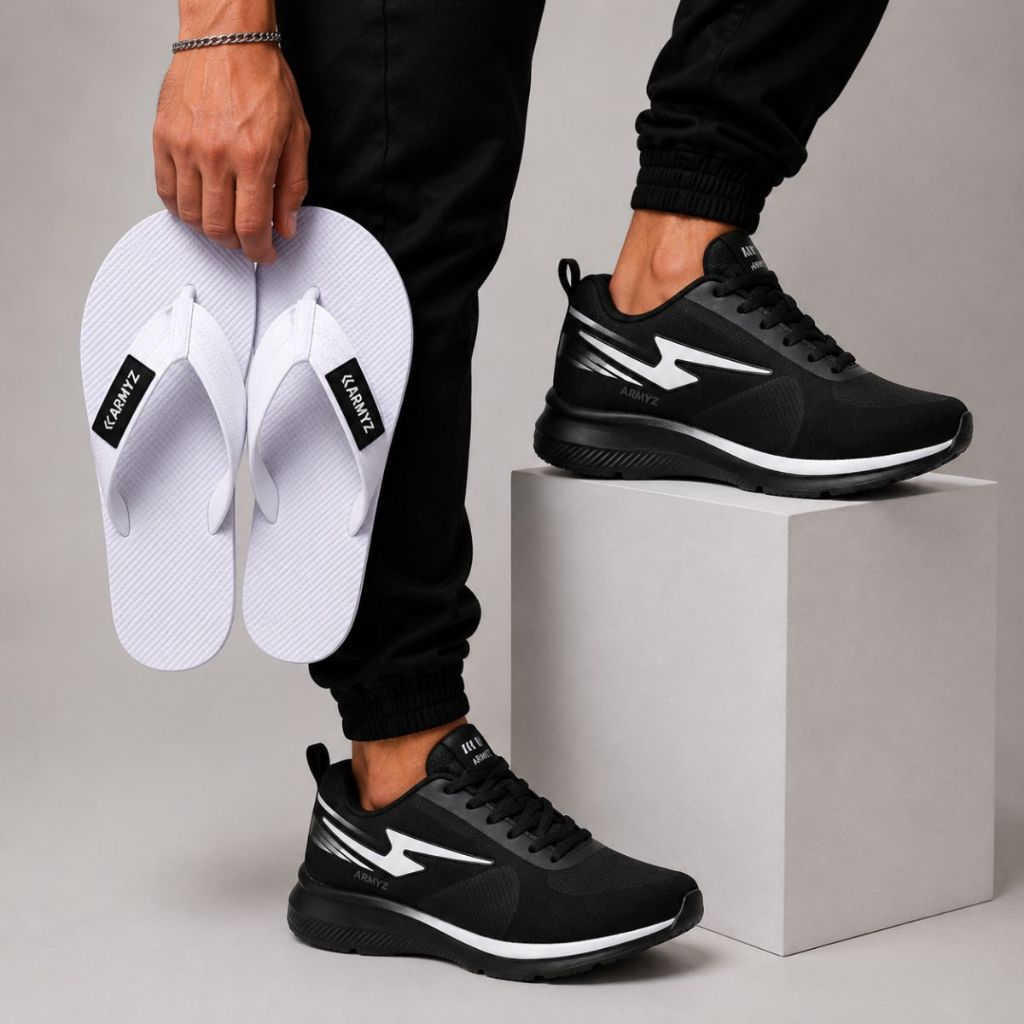 Kit Esportivo Masculino com Tênis Leve e Macio e Chinelo Confortável — foto 5