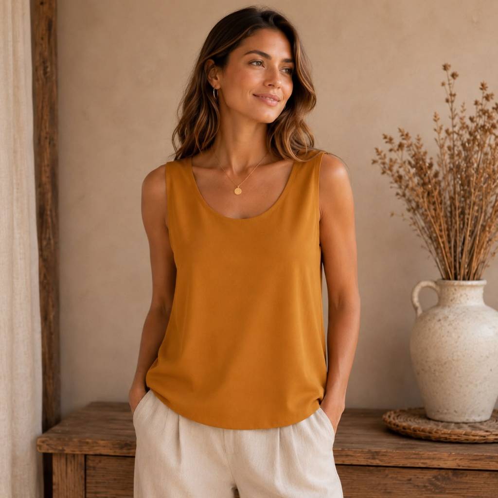 Blusa Regata Social Alça Larga elegante Viscose Chique Estilosa