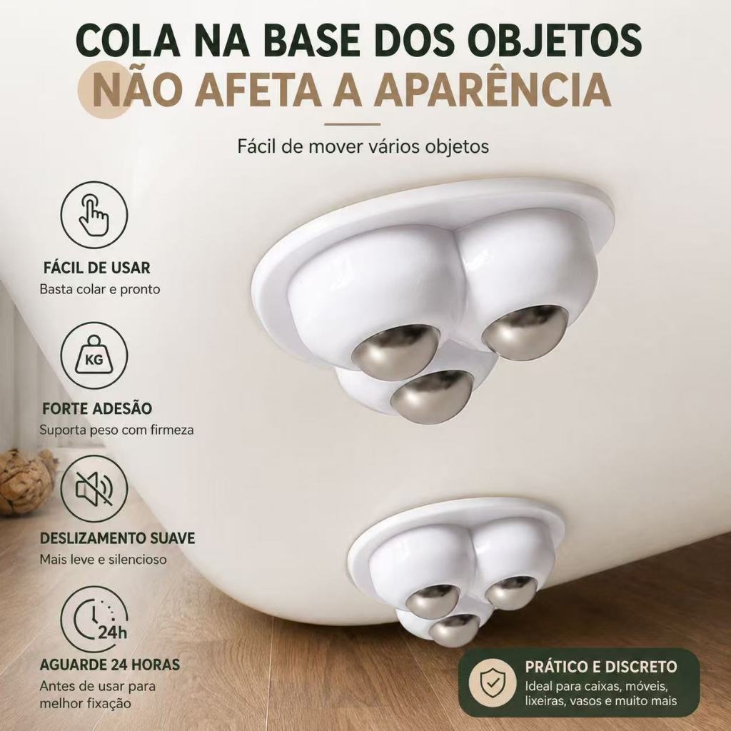Mini Rodinha Esfera Adesiva Giratória Para Mesa Móveis