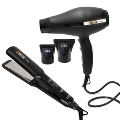 Kit Profissional Focus Extreme com Secador Ultra Potente 2600W + Prancha Alisadora 500°F (260°C) Lizz Pro