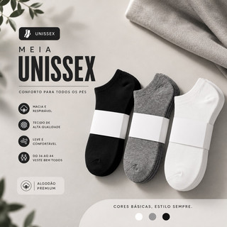Kit Até 15 Pares De Meias Soquete unissex Menor Preço