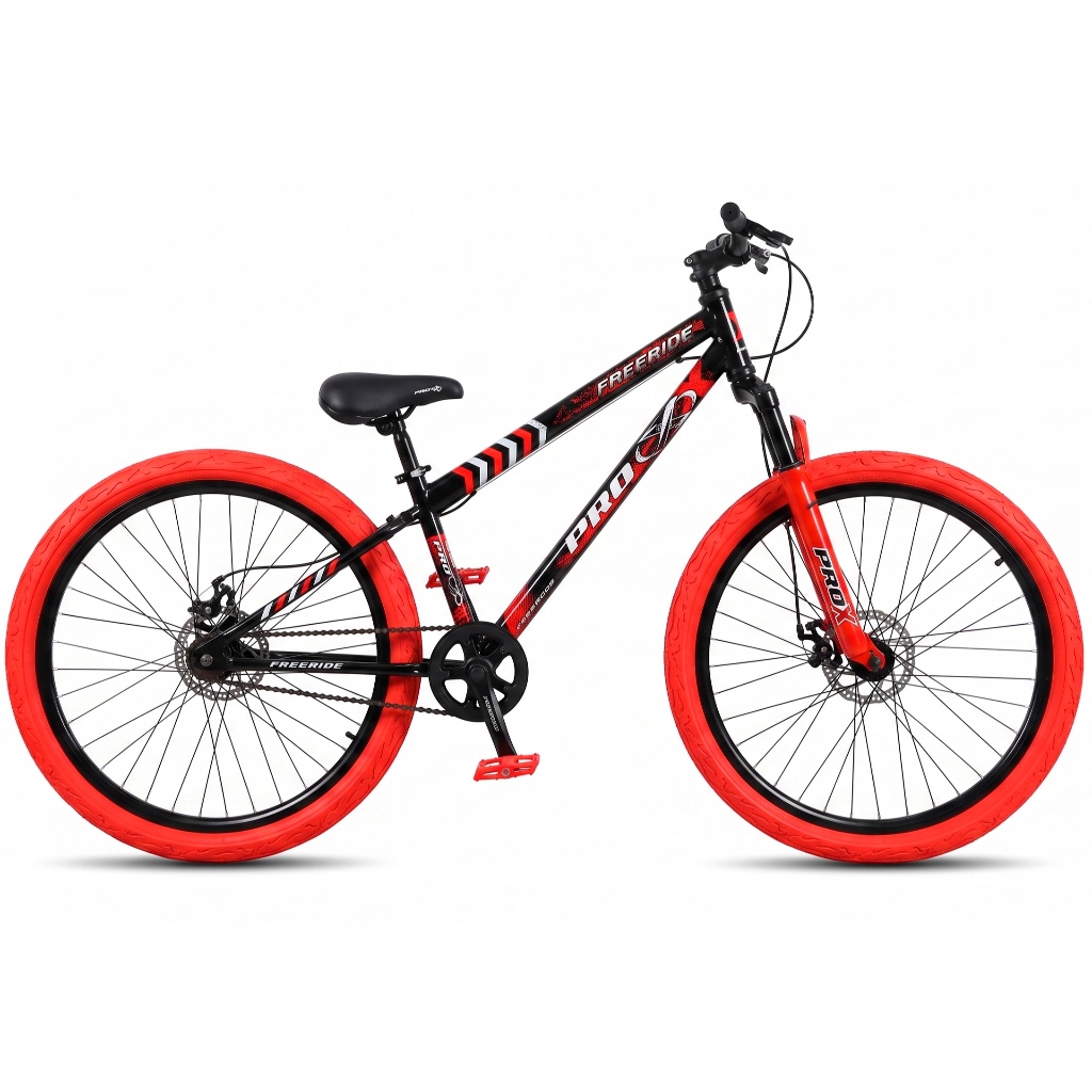 Bicicleta Aro 26 Pro-X Freeride Freio a Disco Bike Grau MTB Wheeling Tipo Vikingx