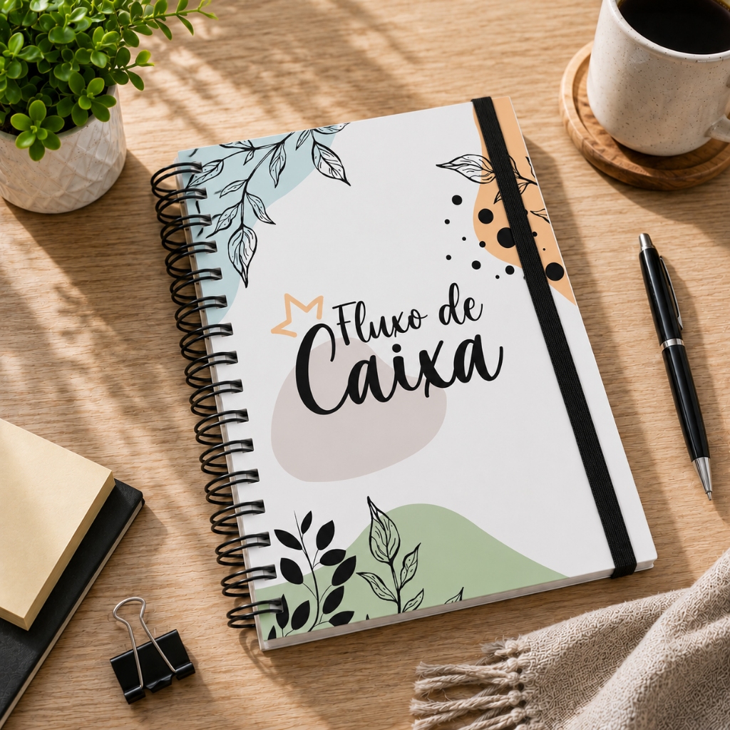 Caderneta Fluxo de Caixa Empresarial – Livro Caixa – Controle Financeiro Semestral – 202 Páginas