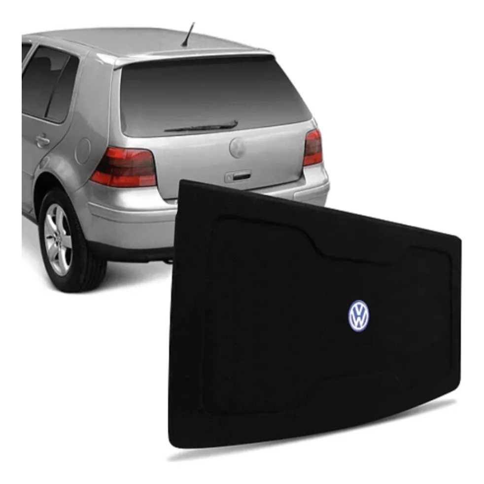 Tampão Bagagito Porta Malas Volkswagen Golf 1999 a 2014 Carpete Preto R-Acoustic