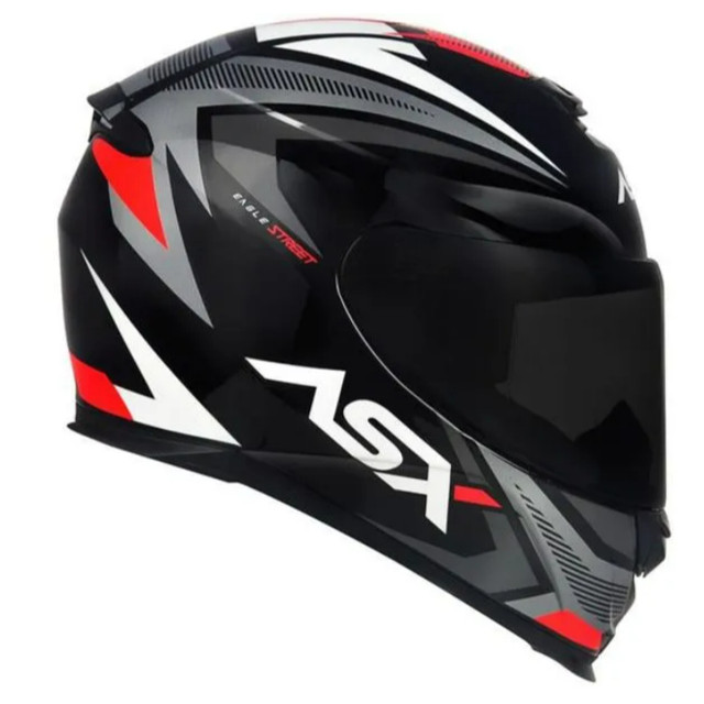 CAPACETE ASX EAGLE STREET PRETO BRILHO GRAFITE