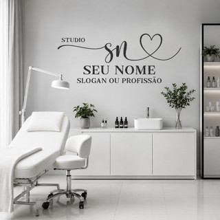 Adesivo para Estabelecimentos com Logo Personalizada Salão Unhas Cílios Sobrancelhas Nail Lash