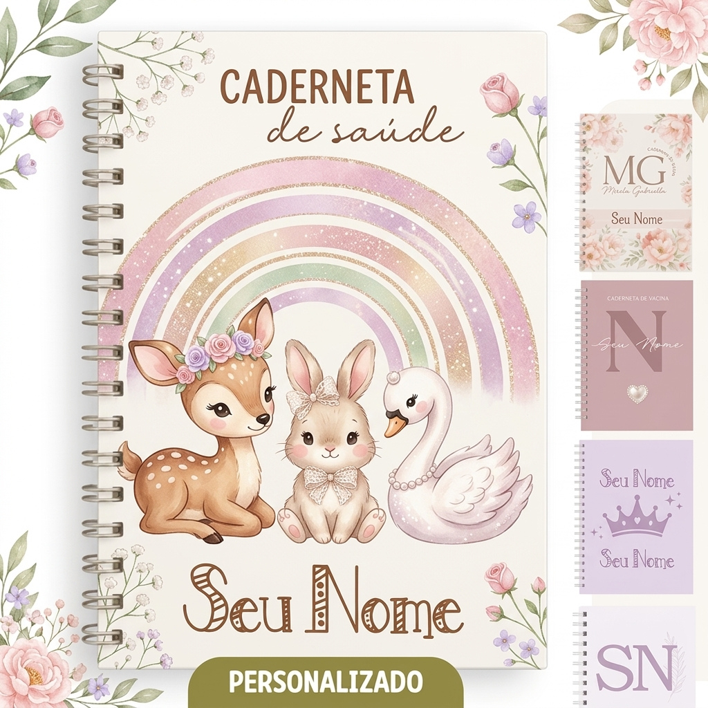 Caderneta De Vacina/Vacinação/Saúde Menina Personalizada C/ Nome Atualizada - Princesa
