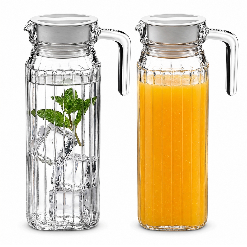 Conjunto 1ou 2 Jarra Clássica De Vidro Para Suco Água 1 Litro Resistente