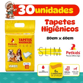 PETKIDS, Tapete Higiênico Slim 80X60, 30unidades, Gel Absorvente, Anti Vazamento, Livre de Odores