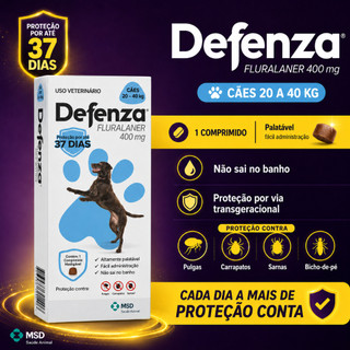 Defenza Comprimido Mastigavel Para Caes Antipulgas e carrapatos e sarnas 20 a 40KG