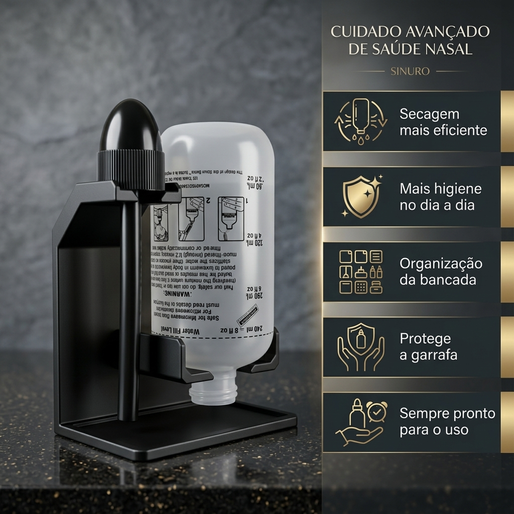 Suporte de Secagem para Garrafa de Lavagem Nasal 240ml NeilMed Sinus Rinse
