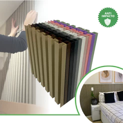 Kit 2m² Placa Painel Ripado 30x30 - 22 peças | 11 Cores Anti-impacto Autocolante Direct Borrachas