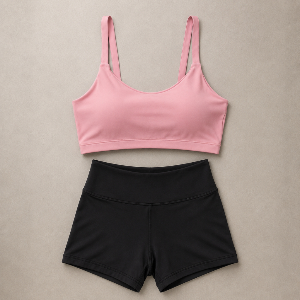 Conjunto Academia Feminino Top e Short Fitnes Zero Transparência Modelagem com Compressão Treino