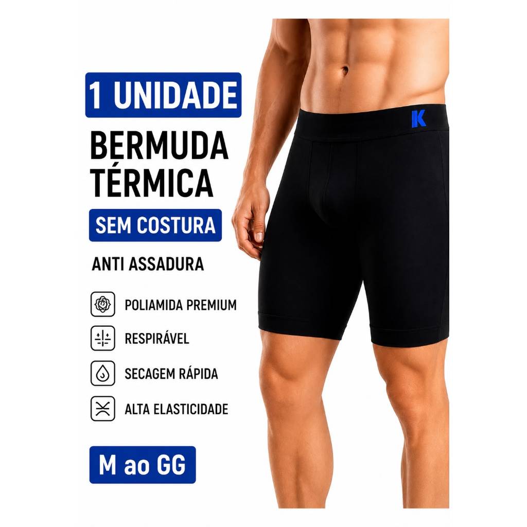 Bermuda Térmica Anti Assadura Corrida Sem Costura Keeper
