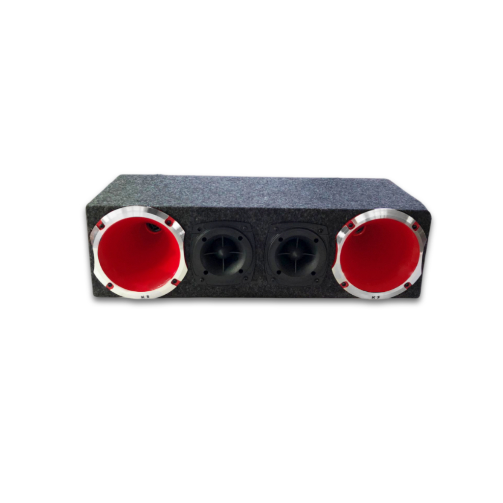 Caixa Corneteira Completa Montada 2 Driver 2 Tweeter 2 Cone Alumínio Vermelho
