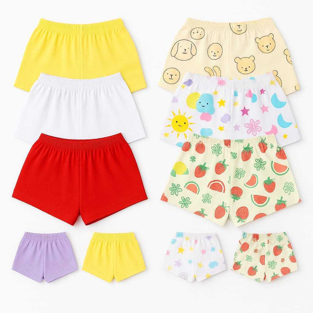 KIT 6 short / tapa fralda / para bebê 100% algodão menino e menina Liso e Estampado