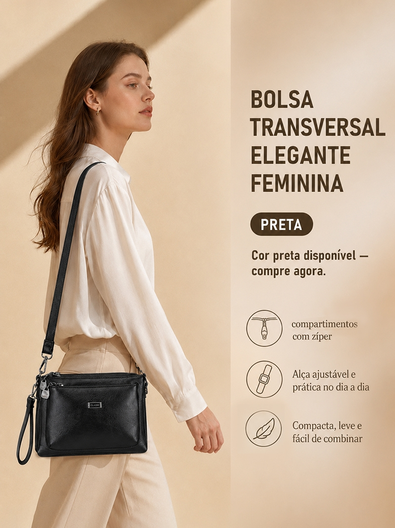 TOMI MITO Bolsa Feminina Transversal Crossbody de Ombro Pequena TM9131
