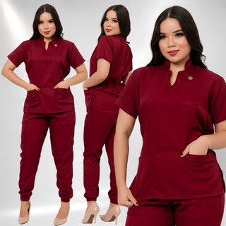 Conjunto Pijama Cirurgico Scrubs Feminino Uniforme Premium Gabardine Para Baba Hospital P…
