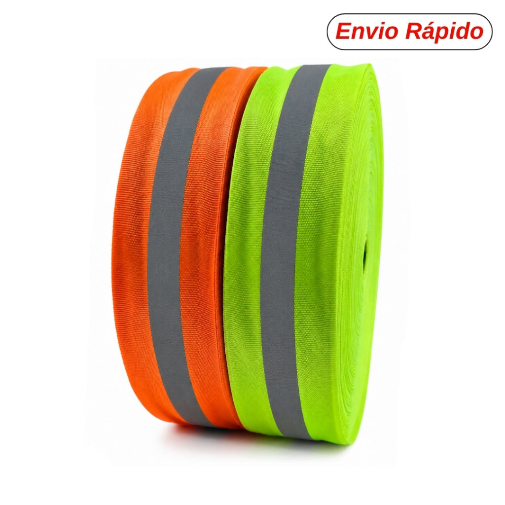 Fita Faixa Refletiva 5cm x 100m 50M 10M Neon Uniforme Costura Gorgurao Faixa Para Uniforme Envio Rapido