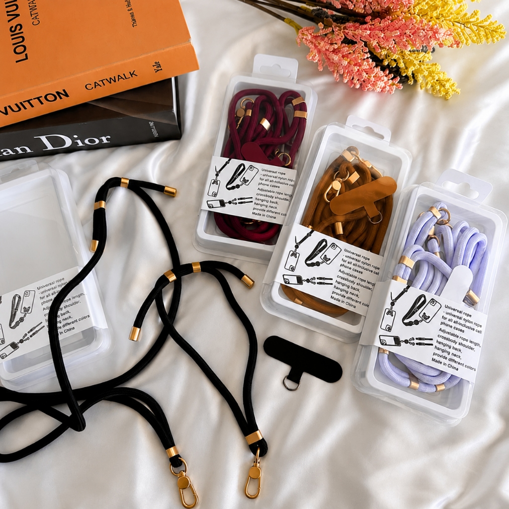 Cordão 2 em 1 para Celular | Kit Cordão de Pescoço e Mão Tecido Premium Universal