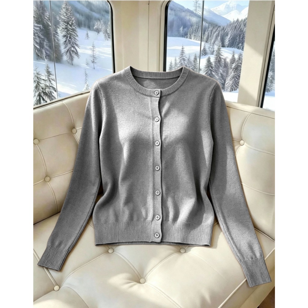 Suéter cardigan feminino com botão confortável macio quentinho | Outono & Inverno