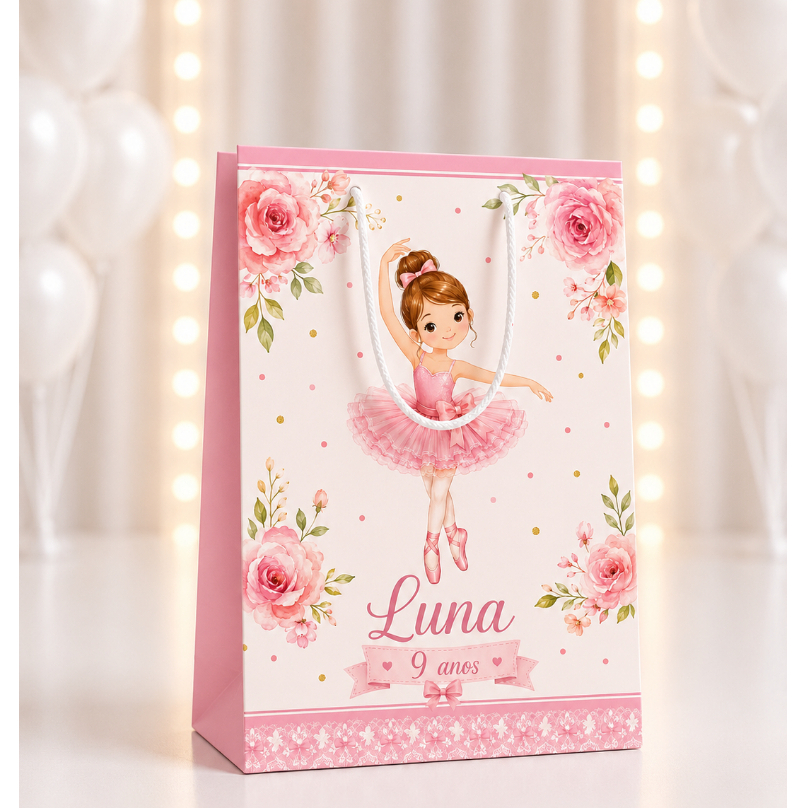 SACOLINHA PERSONALIZADA - BAILARINA Personalizados /Lembrancinha de Festa /Aniversário - SACOLINHA SURPRESA